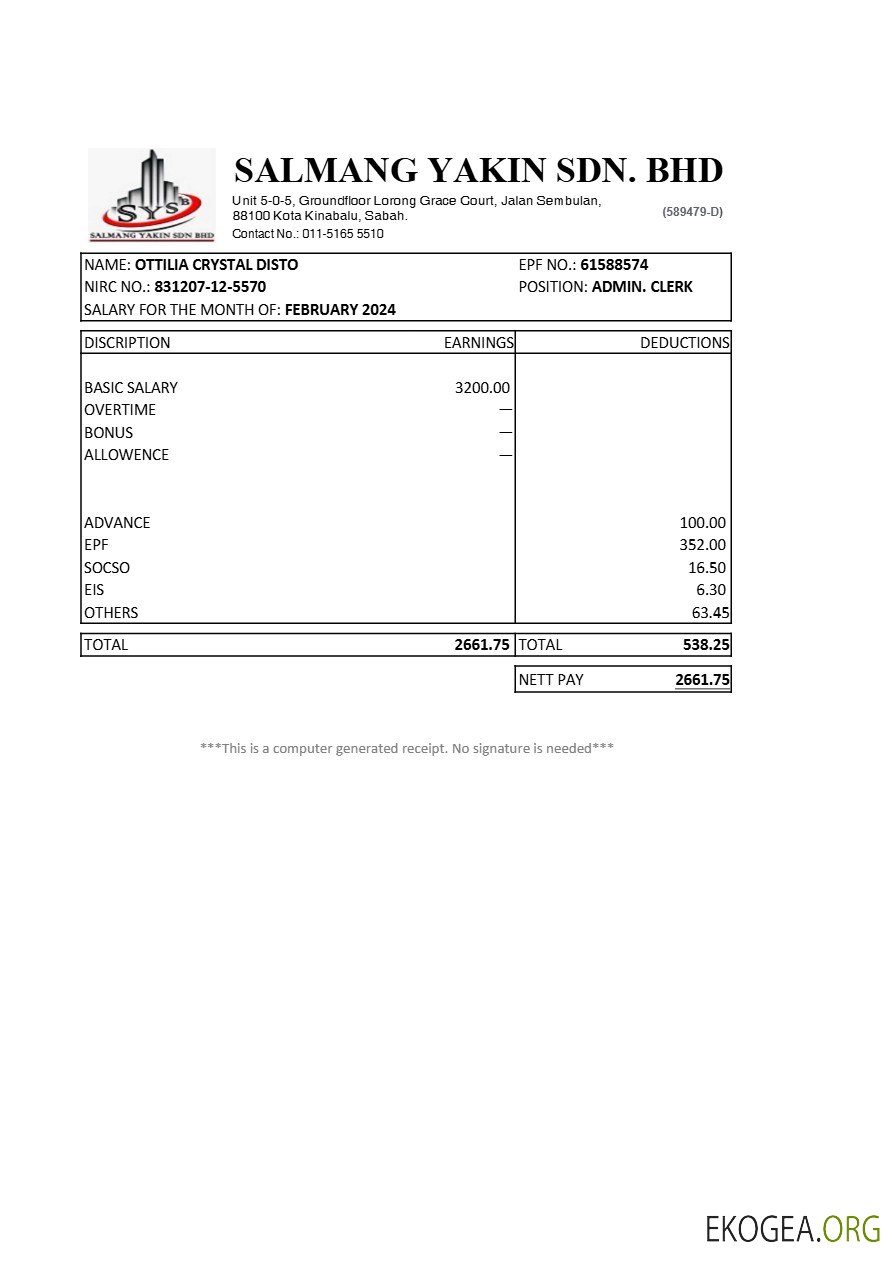 Modèle de fiche de paie de l'entreprise de construction Malaisie Salmang Yakin aux formats Word et PDF.pdf, 1